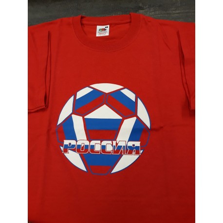 T-SHIRT ROUGE RUSSIE FOOTBALL