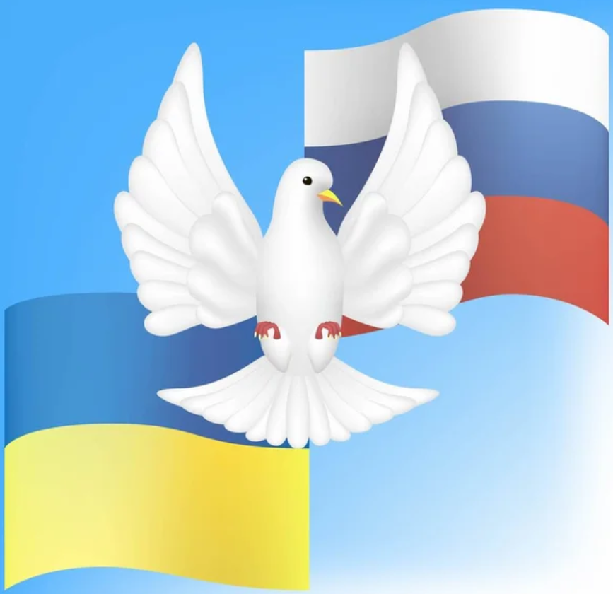 Colombe de la Paix entre la Russie et l'Ukraine
